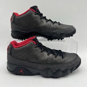 Jordan Men's Black and Red High-Top Sneaker